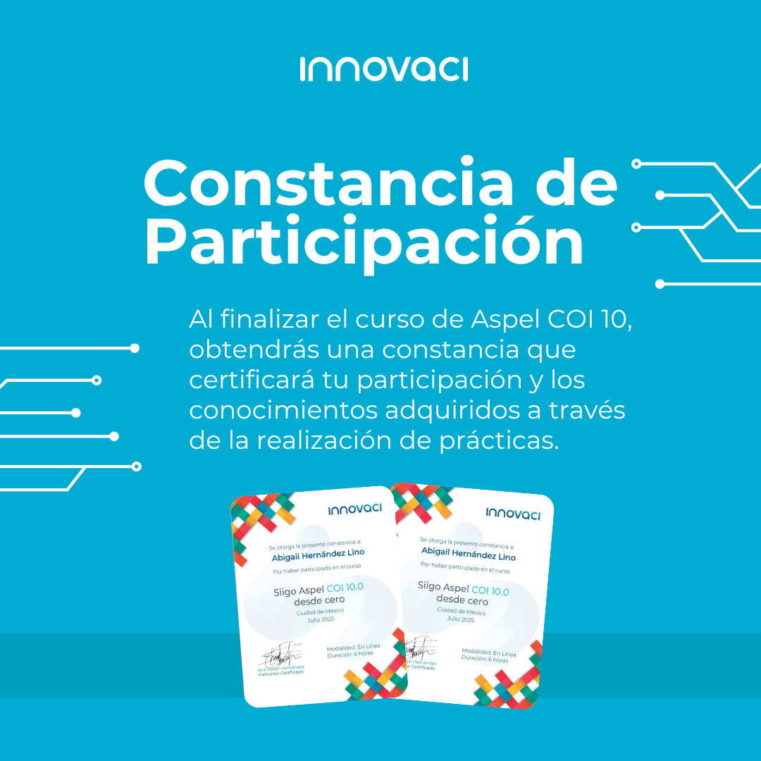 Curso Aspel COI 10 desde CERO – ¡Disponible 24/7!