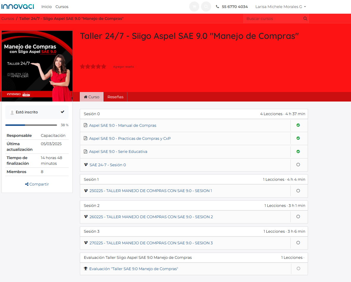 Curso en línea Aspel SAE 9.0 - Manejo de Compras (24/7)
