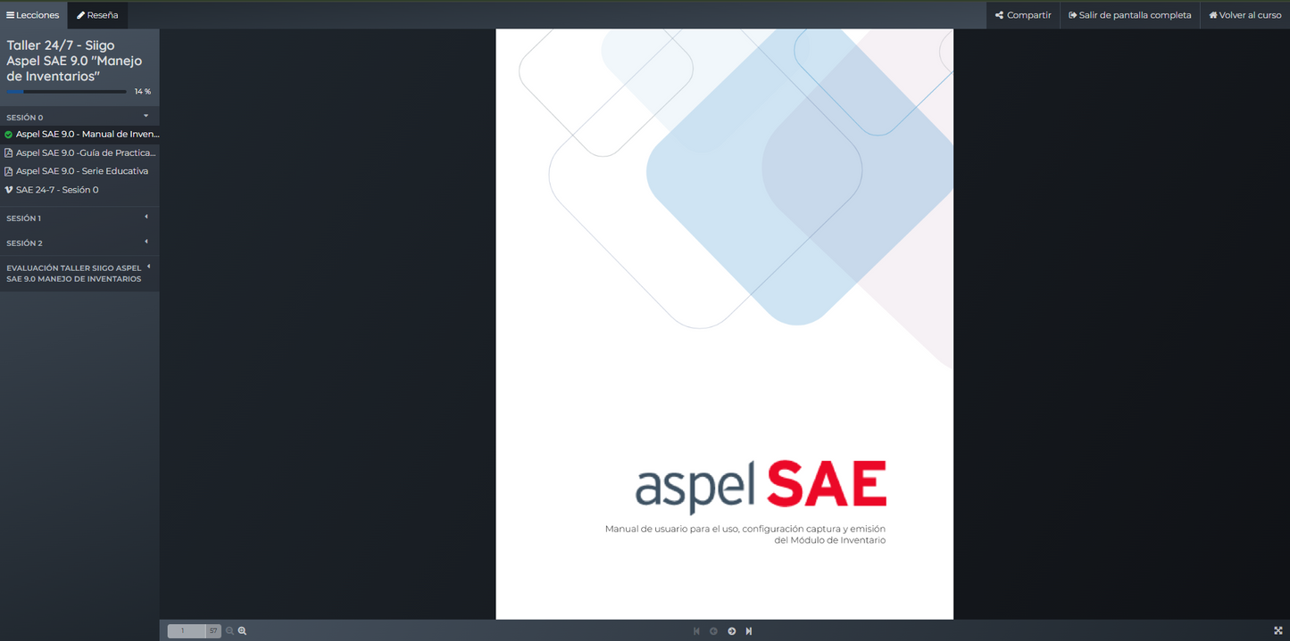 Curso en línea Aspel SAE 9.0 - Manejo de Inventario (24/7)