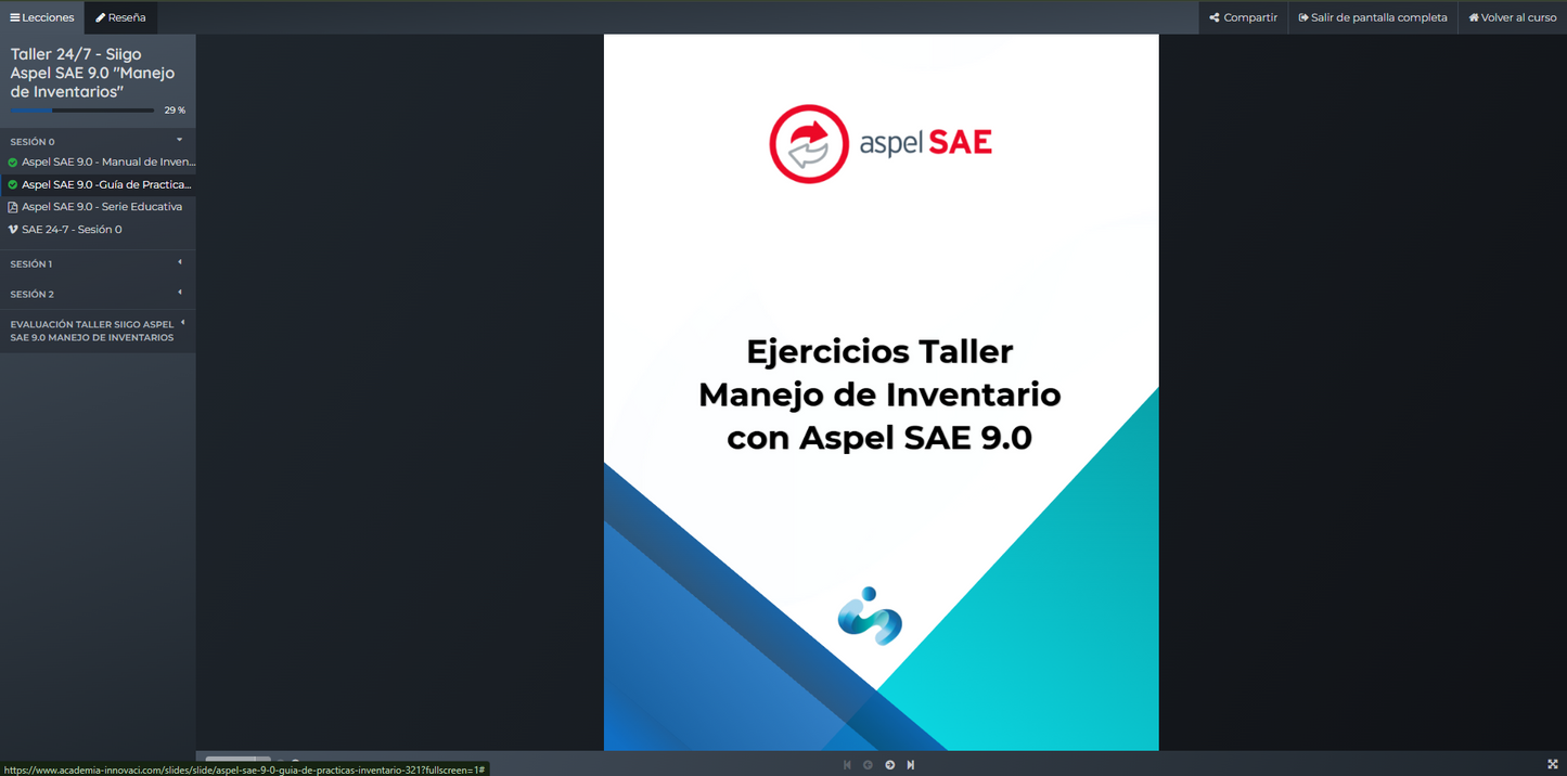 Curso en línea Aspel SAE 9.0 - Manejo de Inventario (24/7)