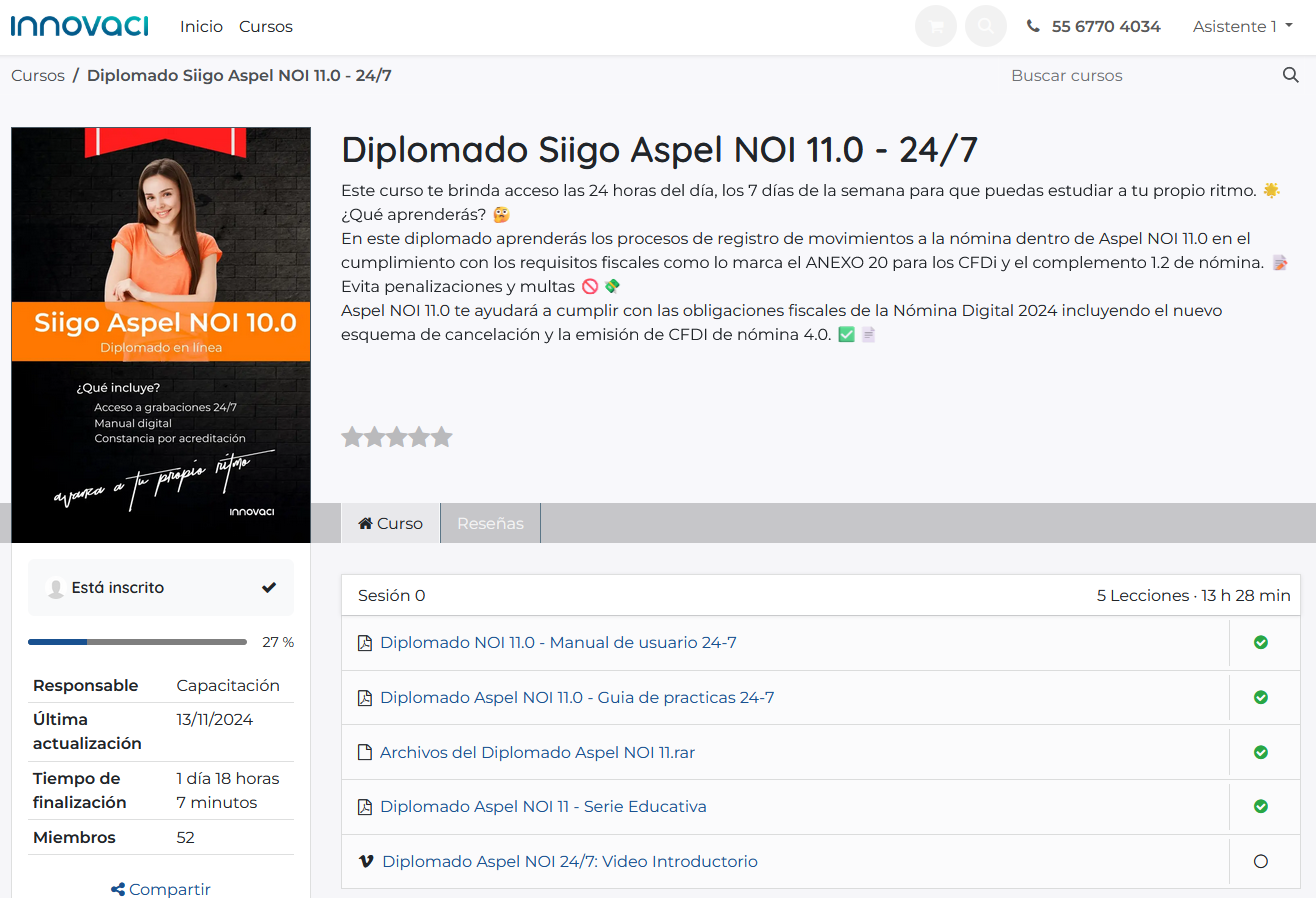 Diplomado Siigo Aspel NOI v11 24/7 - Edición 2024