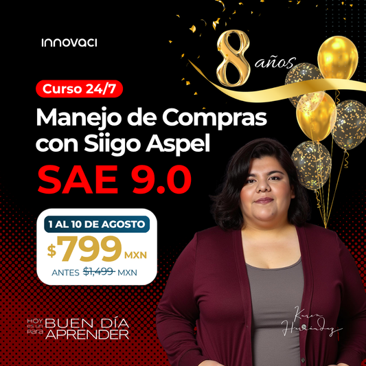 Curso en línea Aspel SAE 9.0 - Manejo de Compras (24/7)