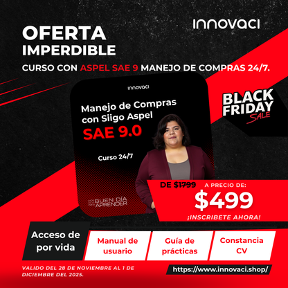 Curso en línea Aspel SAE 9.0 - Manejo de Compras (24/7)