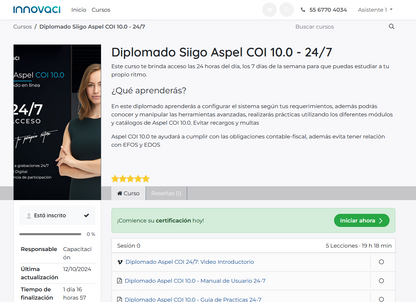 Diplomado Siigo Aspel COI v10 24/7 - Edición 2024