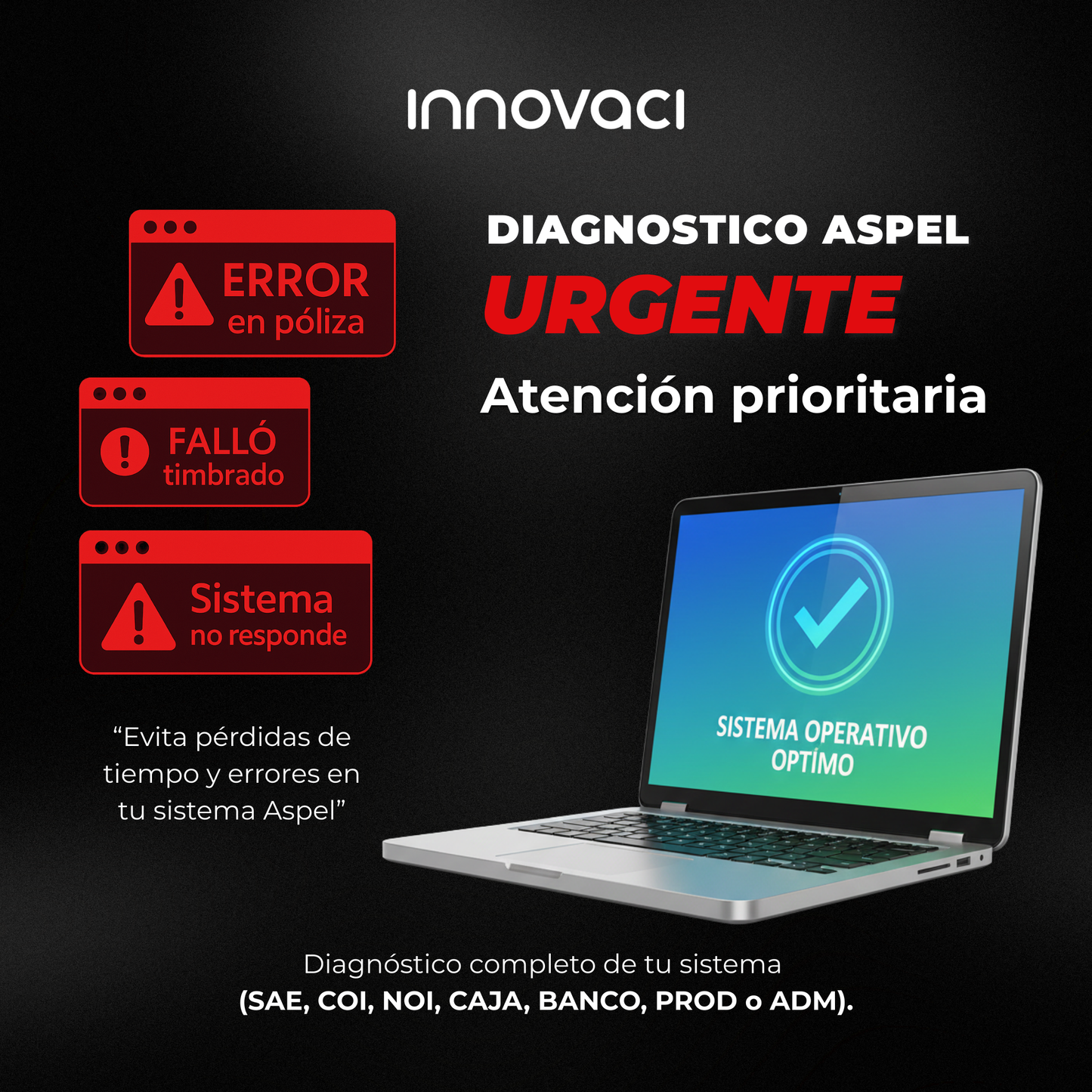 🧭 Diagnóstico Aspel Urgente