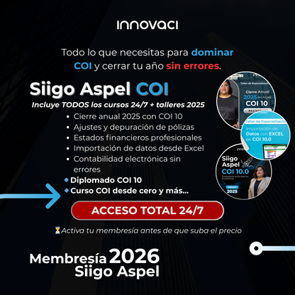 Membresía 2026 Siigo Aspel – Acceso Total 24/7